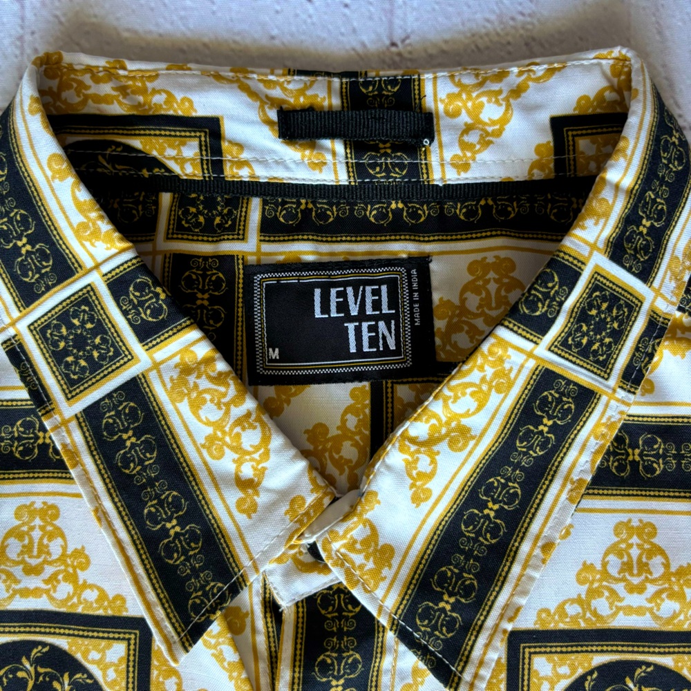 LEVEL TEN Men's Long Sleeve Versace Vibe Button Up Shirt--M - Picture 2 of 16